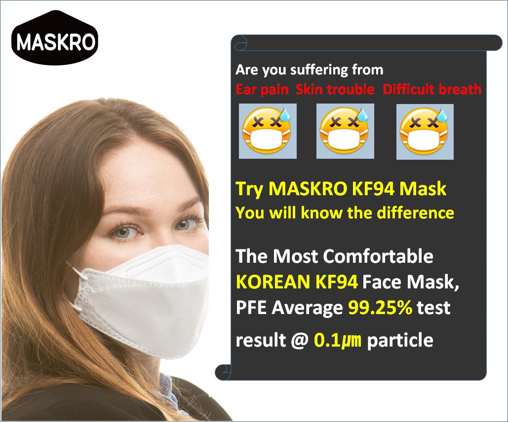 MASKRO KF94 DISPOSABLE FACE MASK YOUTH SIZE  MASKRO KF94 DISPOSABLE FACE MASK YOUTH SIZE