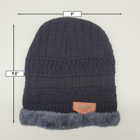 Winter Warm Knitted Beanie and Warm Scarf Set for Man - Black Color Winter Warm Knitted Beanie and Warm Scarf Set for Man - Black Color