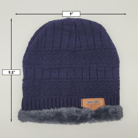 Winter Warm Knitted Beanie and Warm Scarf Set for Man - Navy Color Winter Warm Knitted Beanie and Warm Scarf Set for Man - Navy Color