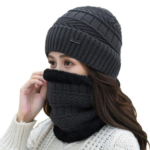 maskrousa beanie and scarf set for women grey color maskrousa beanie and scarf set for women grey color