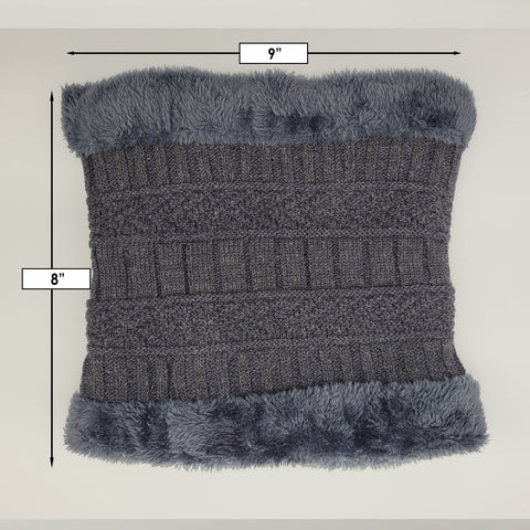 Winter Warm Knitted Beanie and Warm Scarf Set for Man - Grey Color Winter Warm Knitted Beanie and Warm Scarf Set for Man - Grey Color