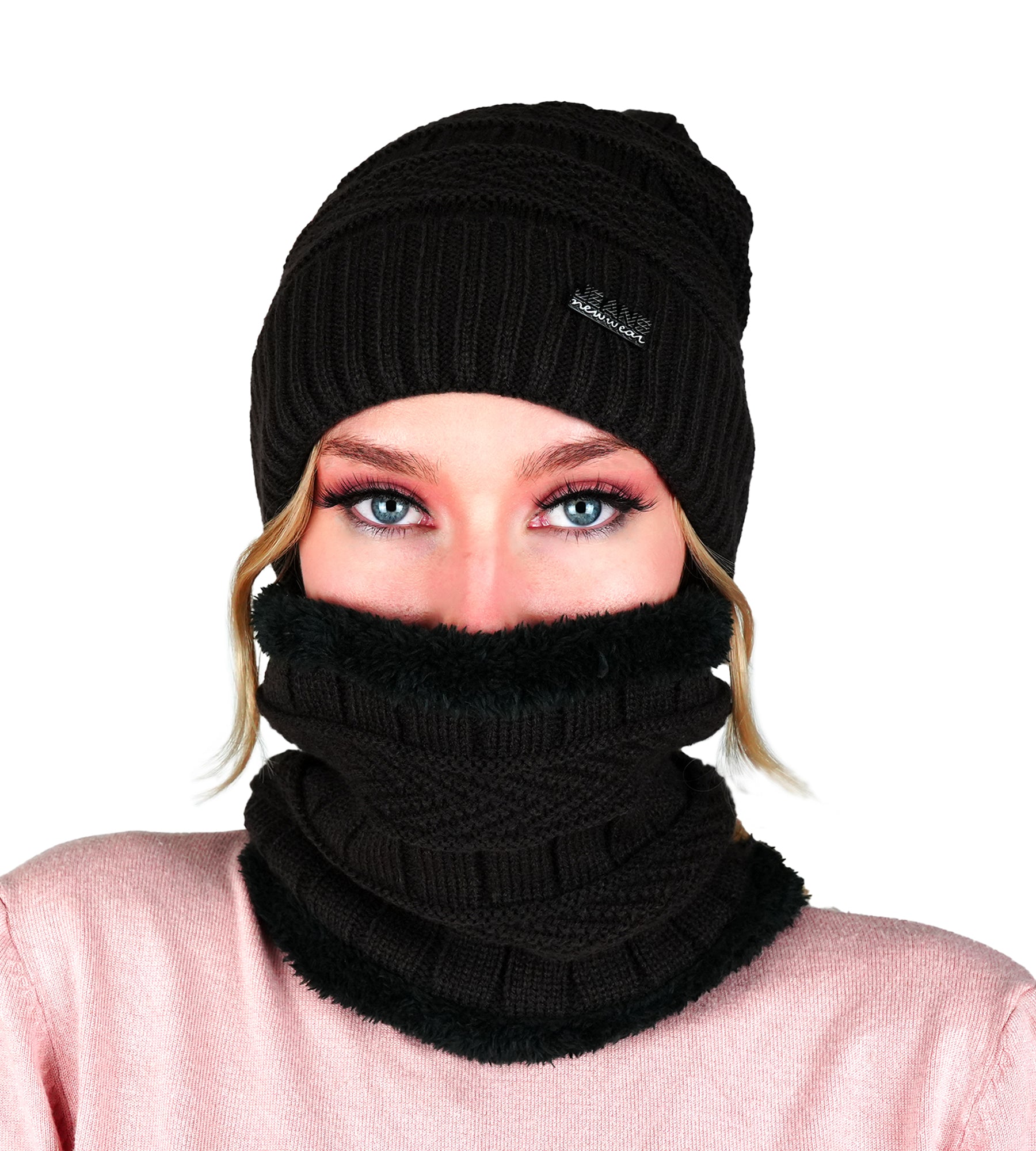 maskrousa beanie and scarf set for women brown color maskrousa beanie and scarf set for women brown color