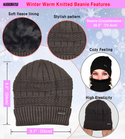 maskrousa beanie and scarf set for women brown color 3 maskrousa beanie and scarf set for women brown color 3