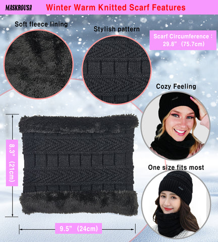 maskrousa beanie and scarf set for women black color 4 maskrousa beanie and scarf set for women black color 4