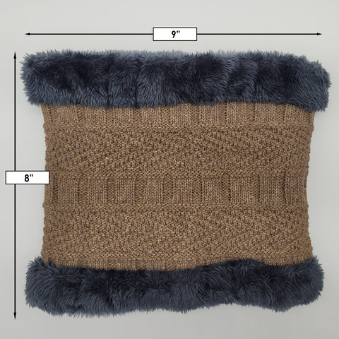 Winter Warm Knitted Beanie and Warm Scarf Set for Man - Khaki Color Winter Warm Knitted Beanie and Warm Scarf Set for Man - Khaki Color