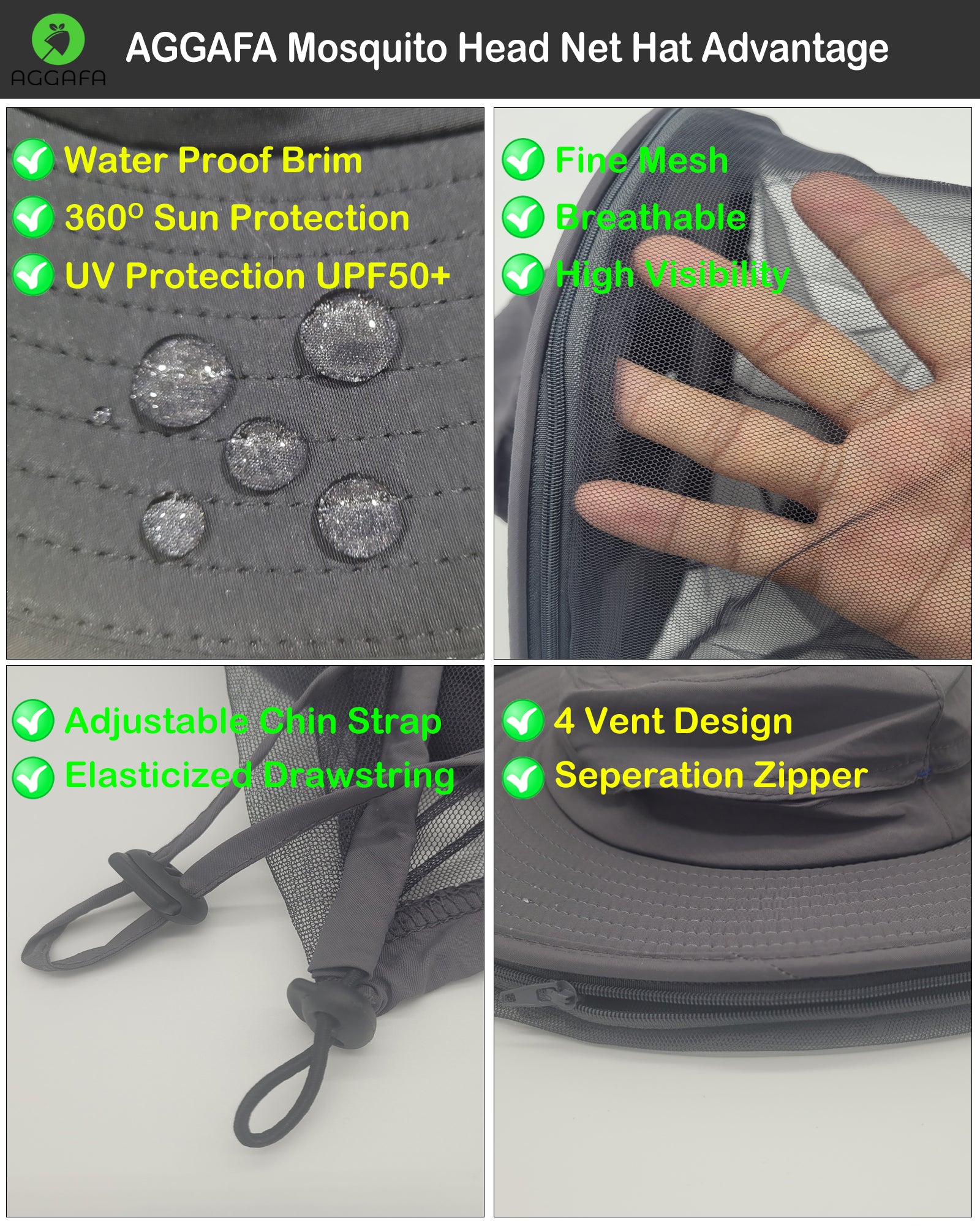 Mosquito hat feature Black color Mosquito hat feature Black color