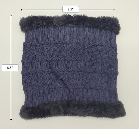 Winter Warm Knitted Beanie and Warm Scarf Set for Women - Navy Color Winter Warm Knitted Beanie and Warm Scarf Set for Women - Navy Color