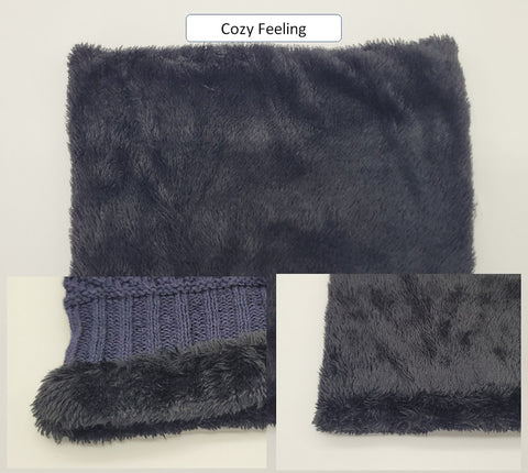 Winter Warm Knitted Beanie and Warm Scarf Set for Women - Navy Color Winter Warm Knitted Beanie and Warm Scarf Set for Women - Navy Color