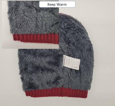 Winter Warm Knitted Beanie and Warm Scarf Set for Women - Red Color Winter Warm Knitted Beanie and Warm Scarf Set for Women - Red Color