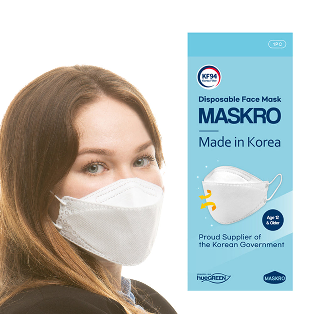 MASKRO KF94 FACE MASK WHITE LARGE