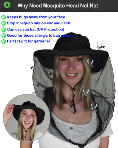 aggafa mosquito head net hat black and mosquito sleeves medium, why don't you try mosquito head net hat