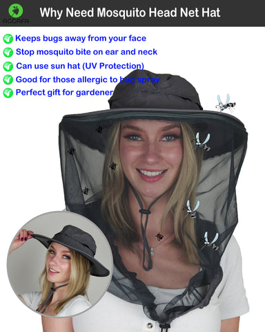 aggafa mosquito head net hat grey and mosquito sleeves xlarge, why don't you try mosquito head net hat