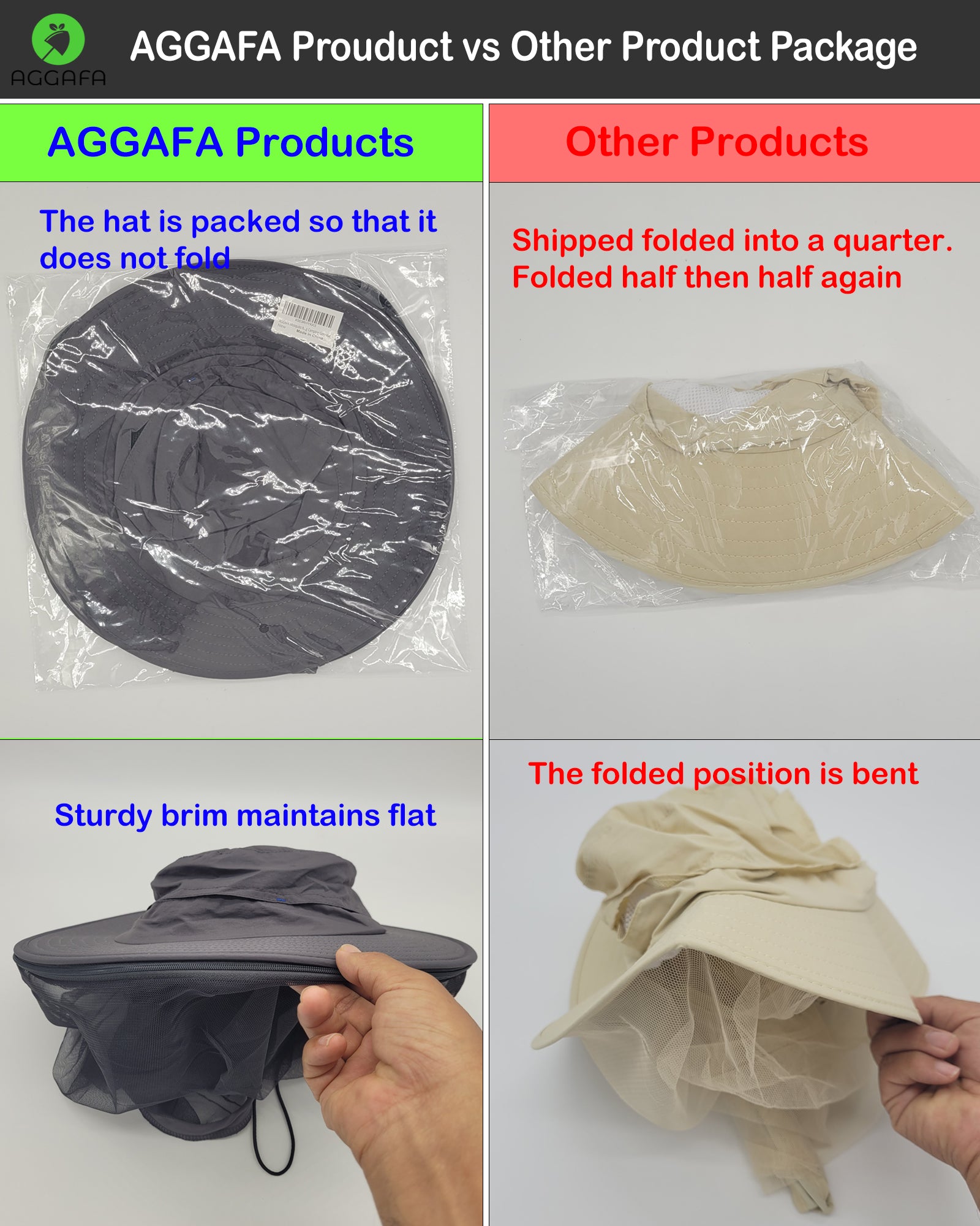 aggafa mosquito head net hat grey and mosquito sleeves small, mosquito head net hat package