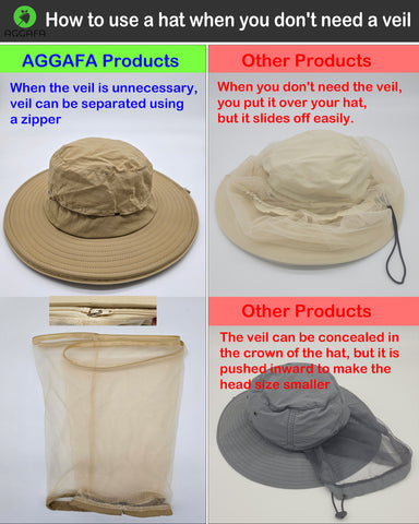 aggafa mosquito head net hat beige and mosquito sleeves large, mosquito head net hat usage