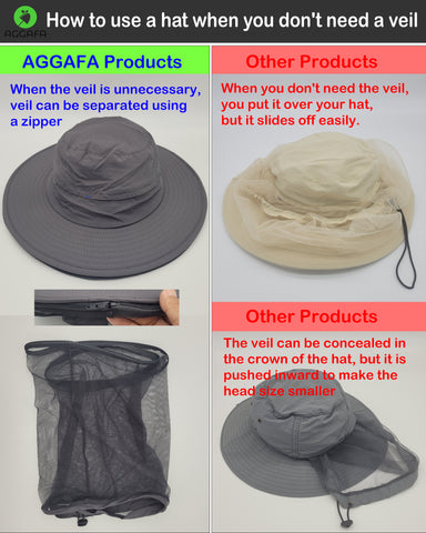 aggafa mosquito head net hat grey and mosquito sleeves large, mosquito head net hat usage