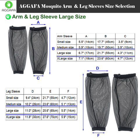 aggafa mosquito head net hat light grey and mosquito sleeves large, mosquito sleeve product information