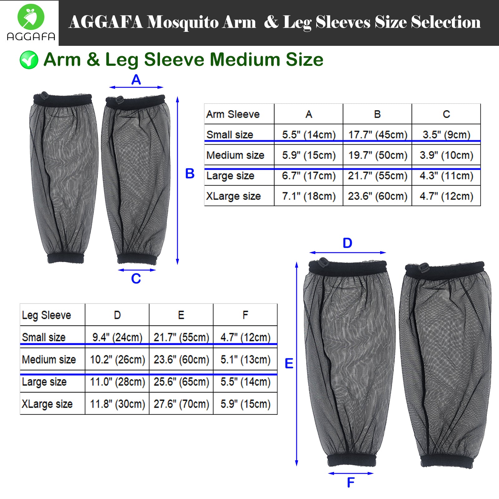 aggafa mosquito head net hat light grey and mosquito sleeves medium, mosquito sleeve product information