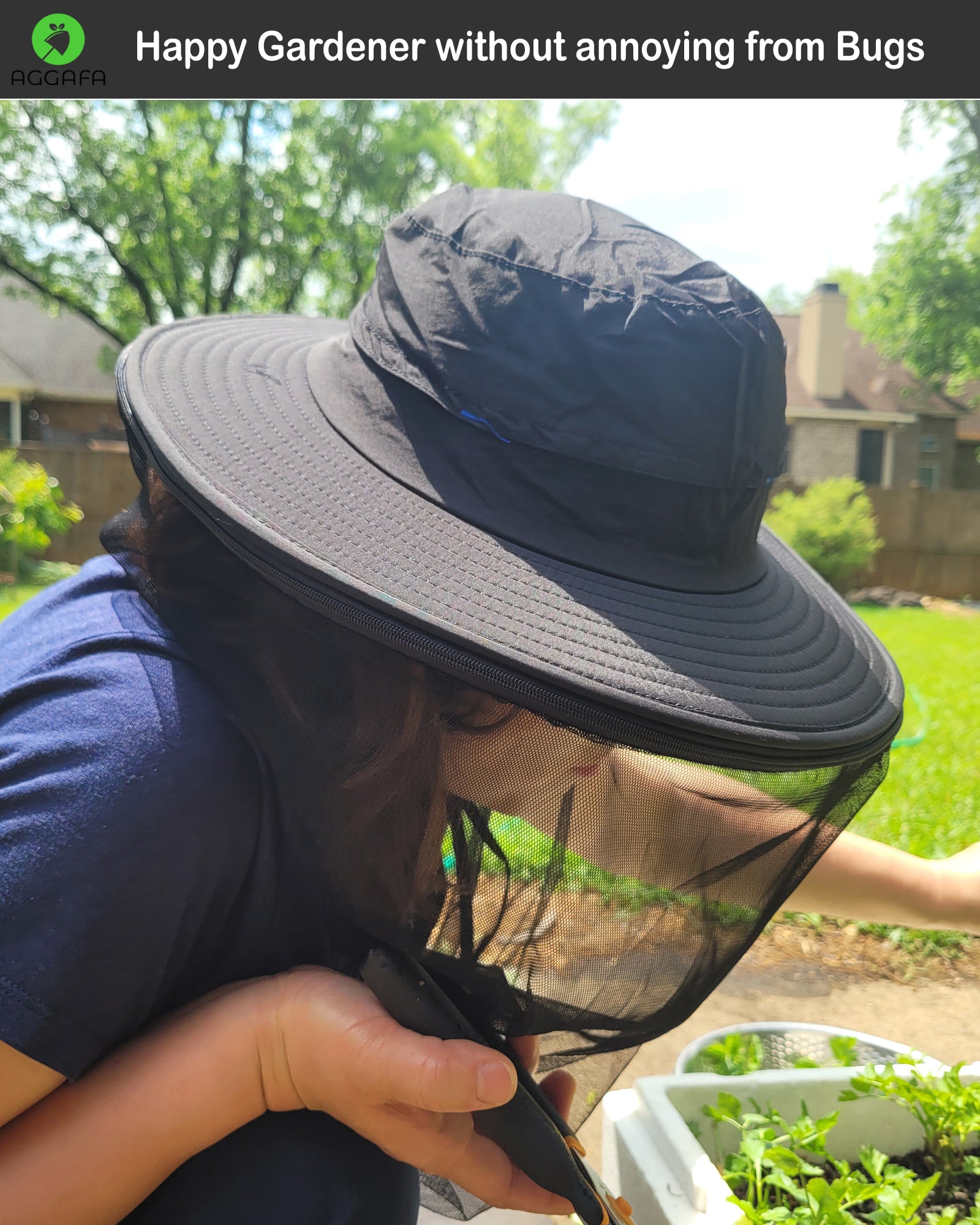 aggafa mosquito head net hat hat happy gardener