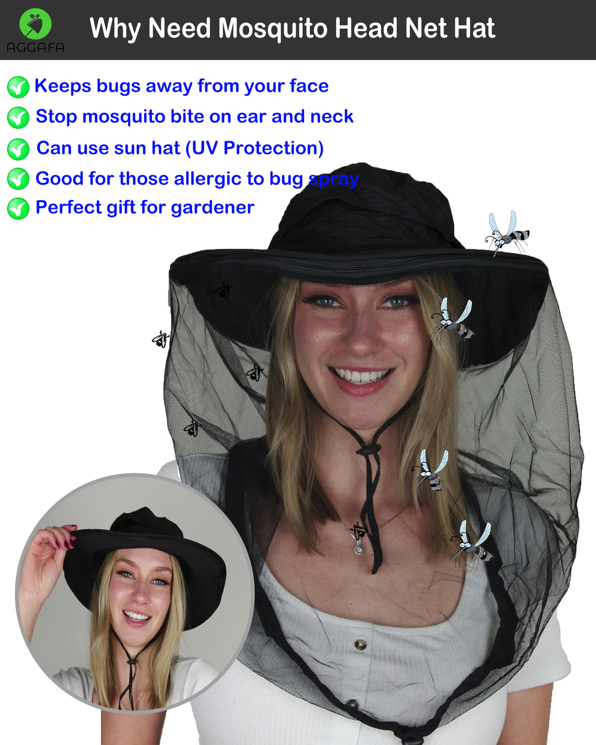 Why need mosquito hat Black color