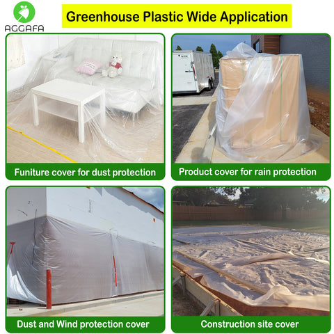 aggafa greenhouse plastic 12ftx50ft wind cover